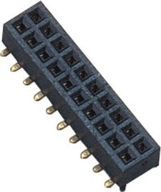 Il nero femminile doppio del connettore 1.27mm 180° SMT PA9T dell'intestazione di Pin di Pin 2*10