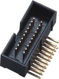 Connettore d'ottone 1.27*2.54mm 2*10P PA9T 30%GF UL94V-0 dell'intestazione della scatola della IMMERSIONE dell'istantaneo 90° dell'oro