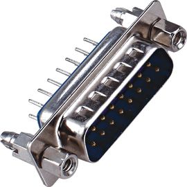 Il connettore PBT del sottomarino del maschio D di 15 PIN si raddoppia tipo ottone della IMMERSIONE di fila 180°