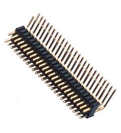 Il nero doppio ad angolo retto doppio ROHS dell'intestazione PA9T di Pin della IMMERSIONE 50 di fila 90° dell'intestazione 1.27*2.54 di Pin di fila