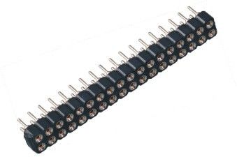 WCON 2,54 millimetri del passo del giro di Pin Header Double Row H=3.0 di colore ROHS del nero