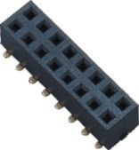 Il connettore femminile doppio PA9T dell'intestazione di fila 180° SMT appoggia 2 * 8 passo dei pin 2,54
