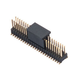Il nero doppio ad angolo retto doppio ROHS dell'intestazione PA9T di Pin della IMMERSIONE 50 di fila 90° dell'intestazione 1.27*2.54 di Pin di fila
