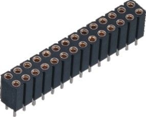 il nero femminile di PPS dell'angolo retto di fila del doppio del connettore dell'intestazione di Pin del giro di 2.54mm