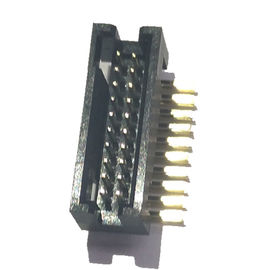 Connettore d'ottone 1.27*2.54mm 2*10P PA9T 30%GF UL94V-0 dell'intestazione della scatola della IMMERSIONE dell'istantaneo 90° dell'oro