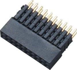 connettore doppio dell'intestazione di fila del passo di 2.0mm, il nero femminile di SMT Pin Header LCP